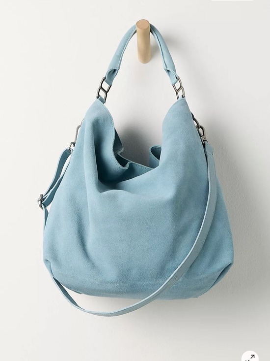 Free People Handbags - Free People Powder Blue Suede Hobo Bag